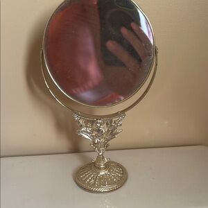 Vintage double Sided Silver Vanity Mirror